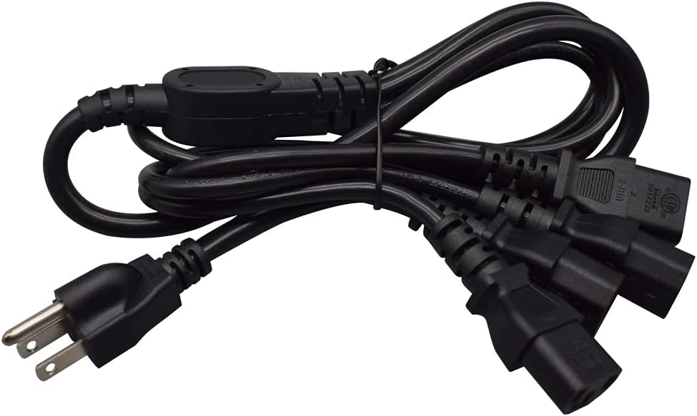 Toptekits 5-15P 4X C13 4 3 C13 Split(6ft/2m, 5-15P 4XC13) Computer Monitor Power Cord Splitter, NEMA to Y-Cable, Power