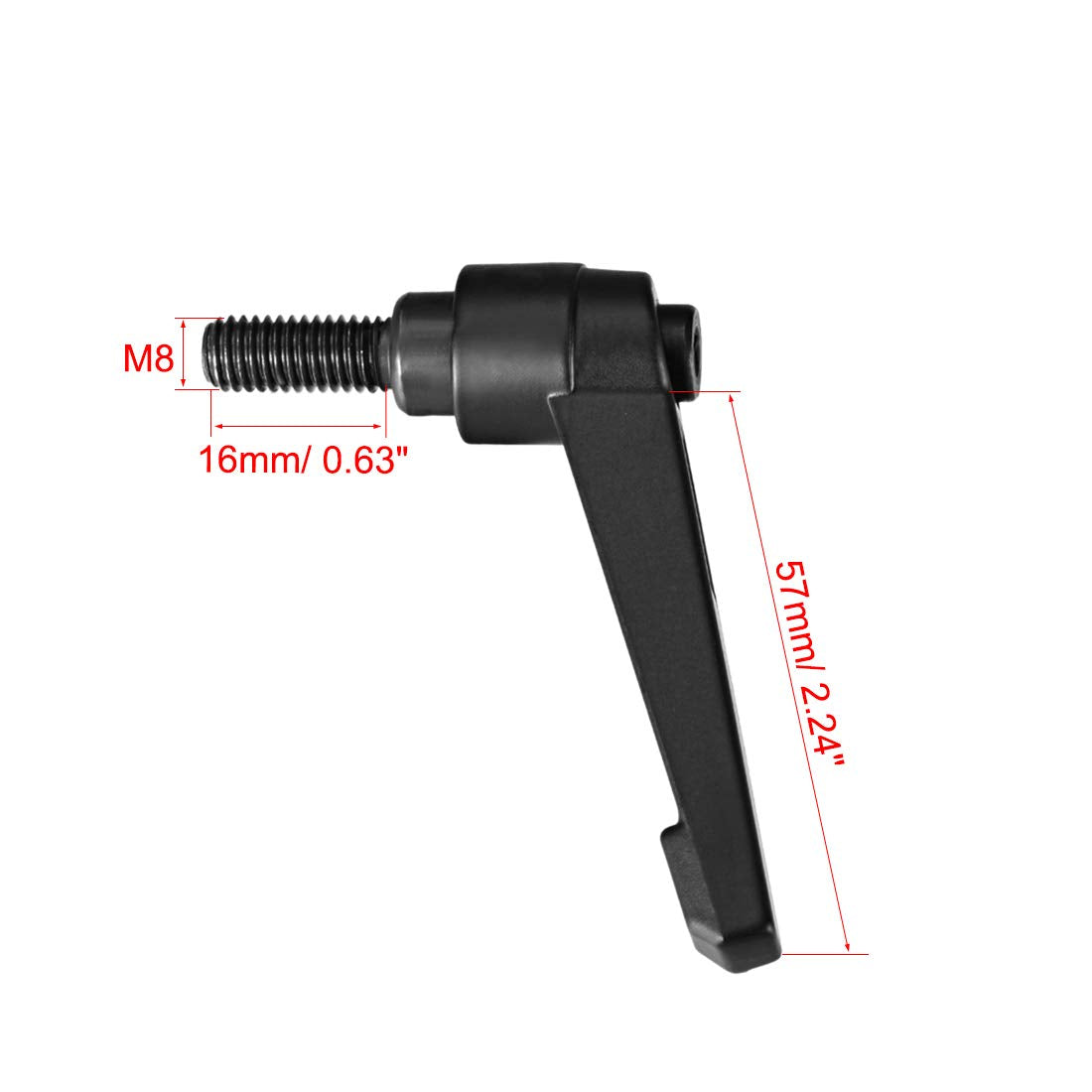 uxcell 5pcs Adjustable Clamping Lever Handle M8 x 16mm Metric Black Oxide Carbon Steel Male Threaded Stud Hand Knobs Ratchet Rotating Screw Handles Bolts with Locking Lever Black