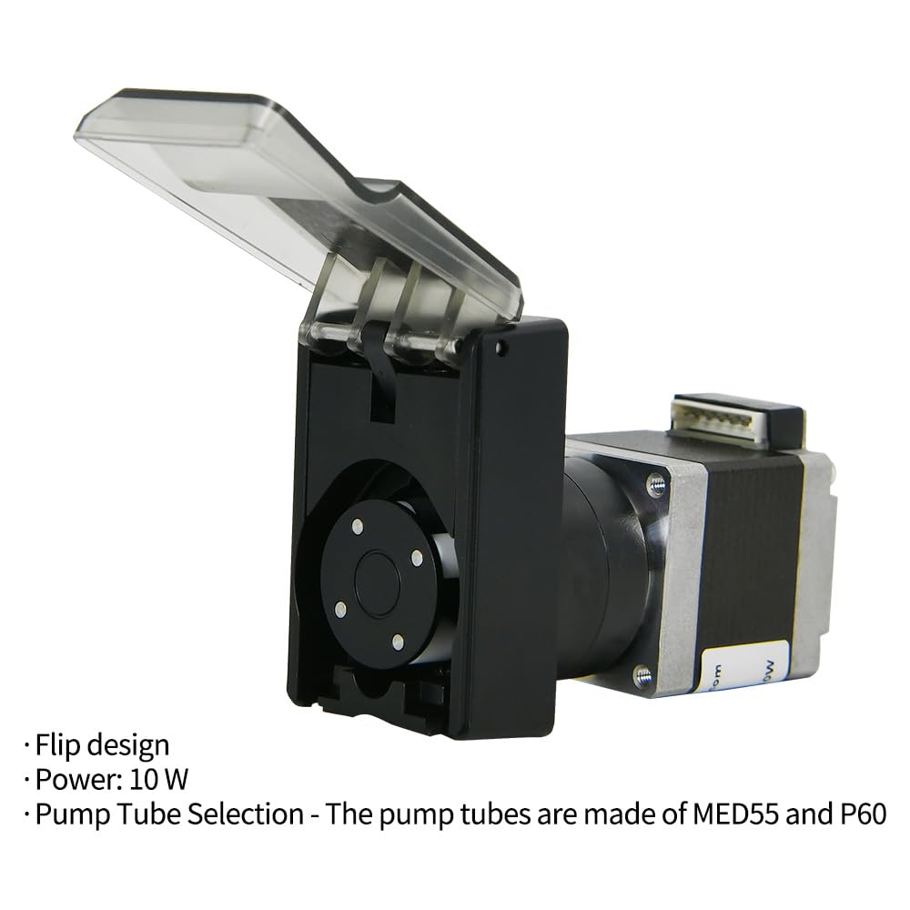 Kamoer KPMP10 low flow 24V peristaltic pump high precision adjustable speed stepper motor liquid dosing pump 1.52mm ID x 3.22mm OD (0-5.9ml/min) for Lab DIY