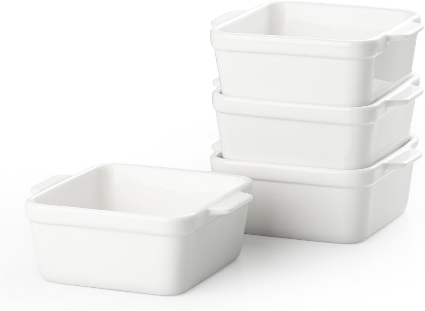 Regine Switzerland 16 oz Small Baking Dish Set - 4 Ceramic Casserole Dishes for Oven & Freezer Safe Meal Prep