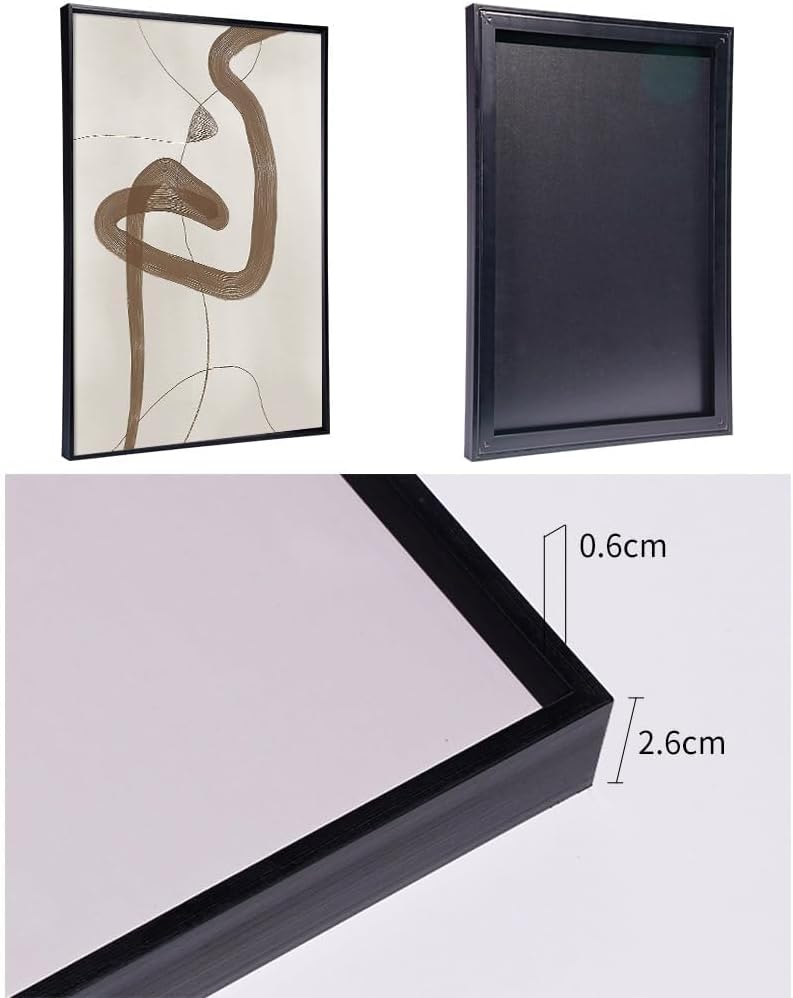 Skiennix Framed Canvas Wall Art Set - Abstract Paint Strokes in Black, White & Grey | 24" x 32" - Modern Bohemian Decor for Living Room, Bedroom & Office