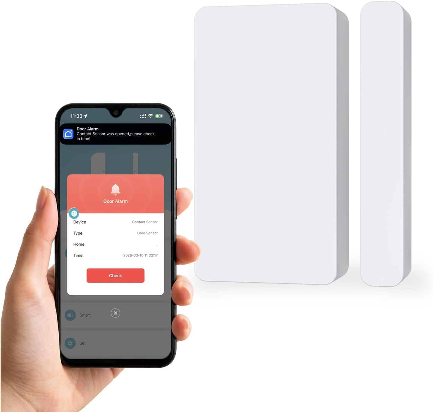 EACHHAHA Mini Door Sensor, Wireless Door Window Sensor for Home Automation, Works with APP, Zigbee Door Sensor, No Hub