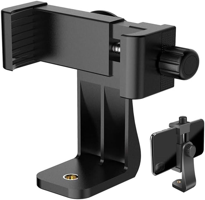 Reflex Camera 1/4" 58-105mm Universal Smartphone Clamp Holder Adapter, Screw Mount Adjustable Phone Mount for Tripods