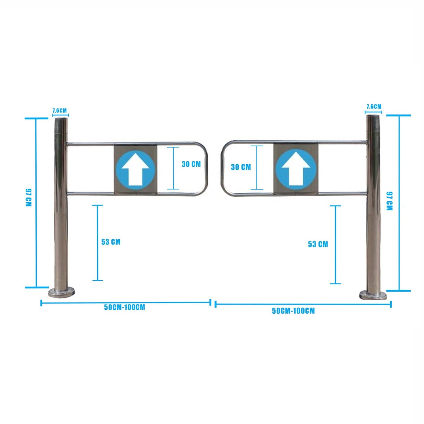 Stainless Steel Automatic Turnstile Gate - One-Way Access Control Barrier for Supermarkets, Retail Stores, and Public Areas - Enhanced ty Solution for Seamless Entry