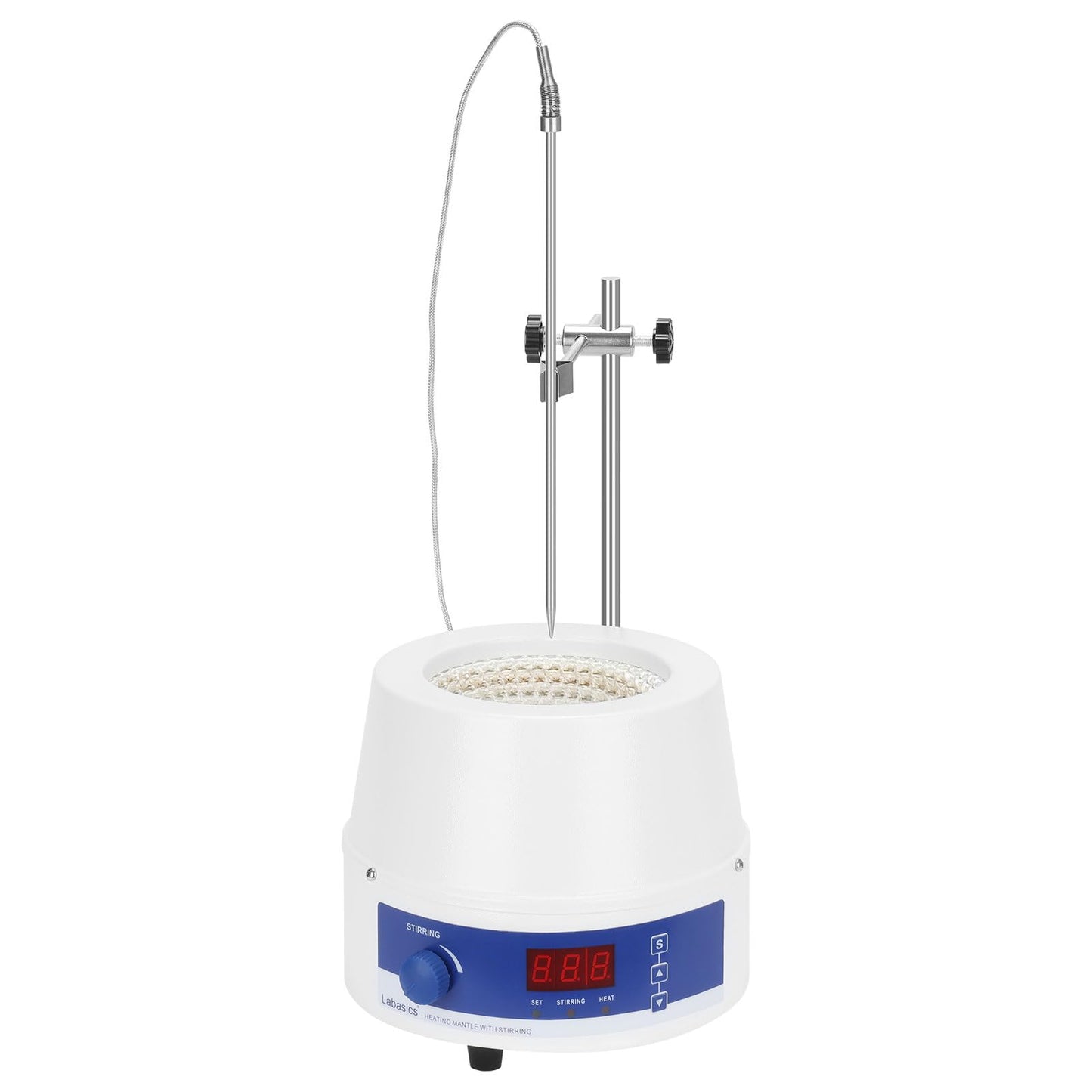 Labasics Electric Stirring Heating Mantle, Adjustable Temperature and Speed, with Digital Display, for Laboratory Solution Mixing, Refluxing, Distillation, 110 V 250 W, 500 ml
