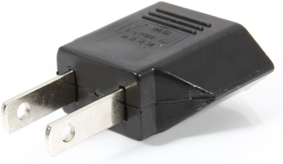 ANRANK E-U1009618AK 2-Pack) EU Europe to US USA Travel Power Plug Adapter Converter (Black