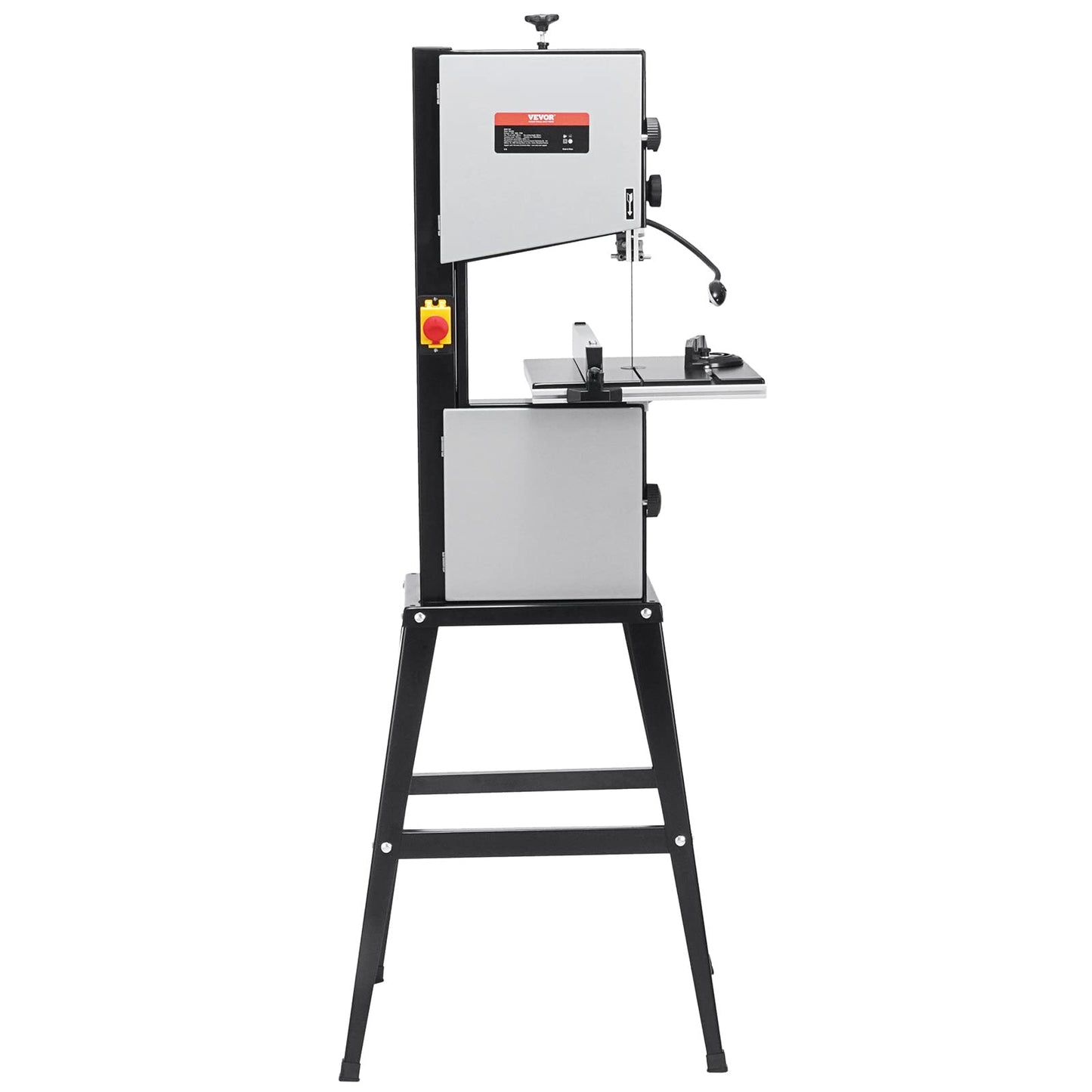 VEVOR Band Saw with Stand, 10-Inch, 560 & 1100 RPM Two-Speed Benchtop Bandsaw, 370W 1/2HP Motor with Metal Stand Optimized Work Light Workbench Fence and Miter Gauge, for Woodworking Aluminum Plastic
