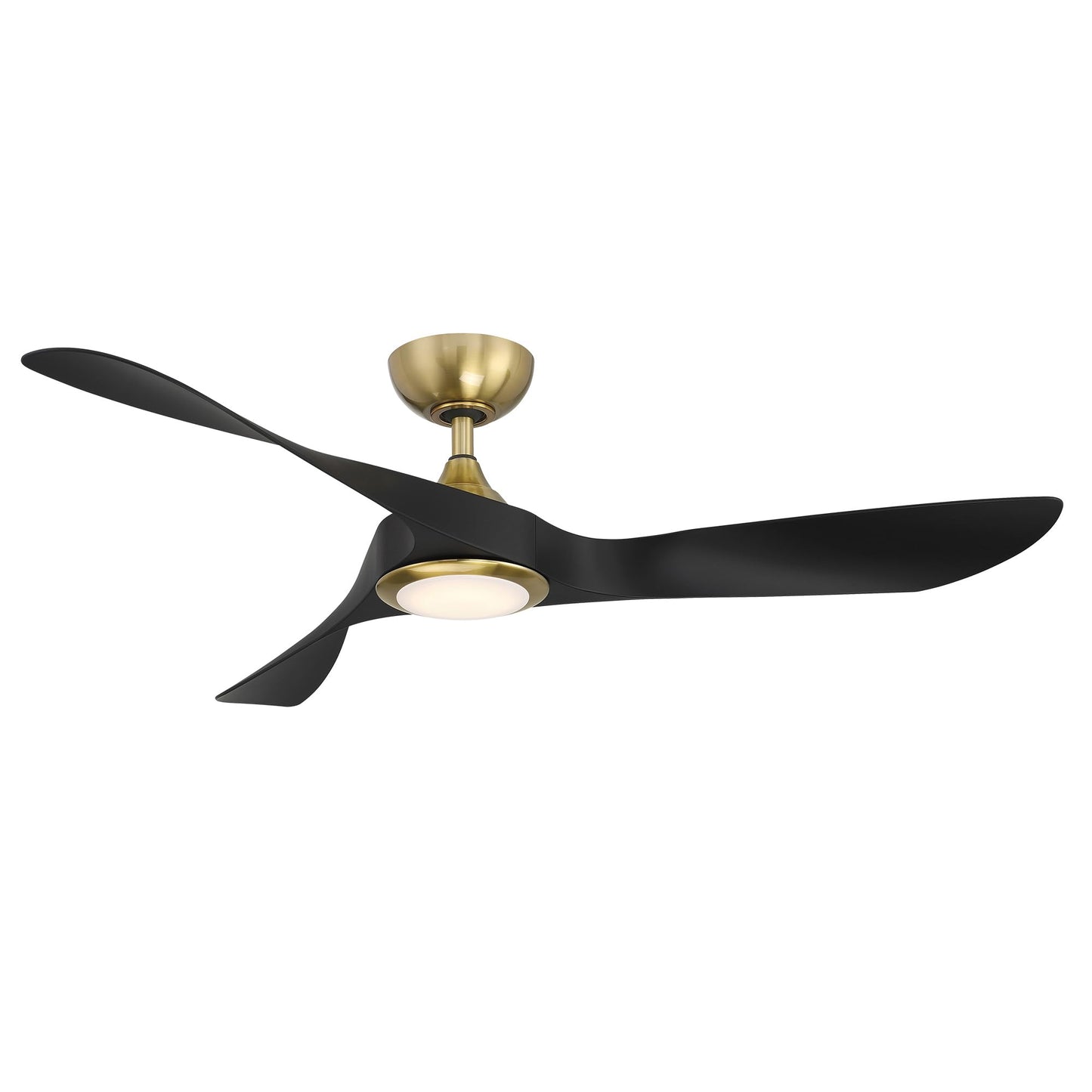 WAC Lighting Swirl 3-Blade Aluminum Smart Ceiling Fan in Soft Brass/Matte Black