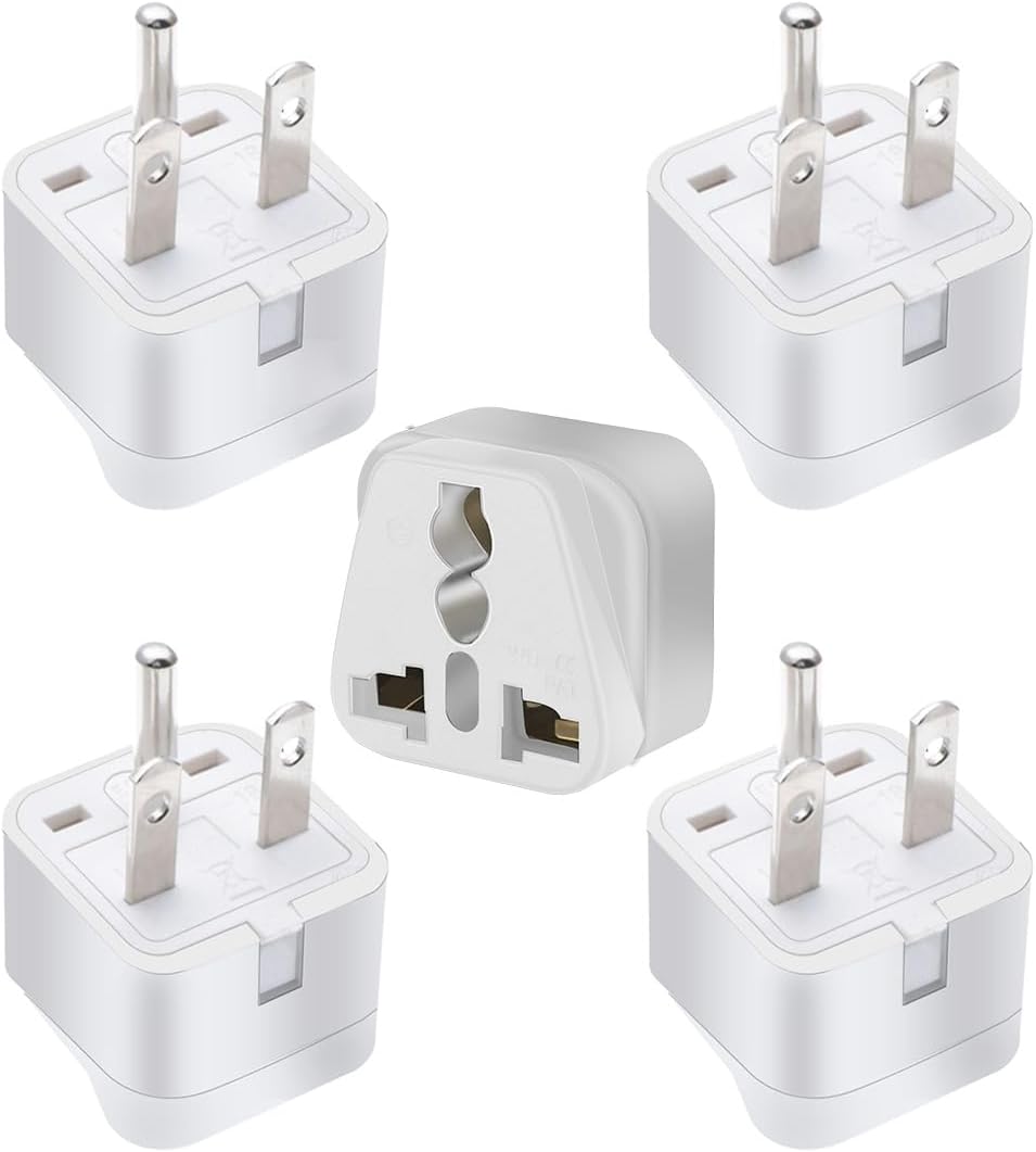 TEWOXIN 5PCS 6-15P Adapter,15A 250V NEMA Plug International to US/Canada Power Plug Converter,for Professional