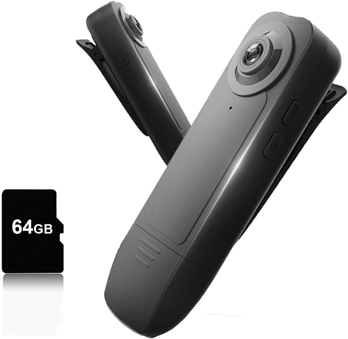 Ahheyie 1080P 64GB 4-6 Body Camera with Memory Card, Night Vision Camcorder HR Battery Life Wearable BodyCam