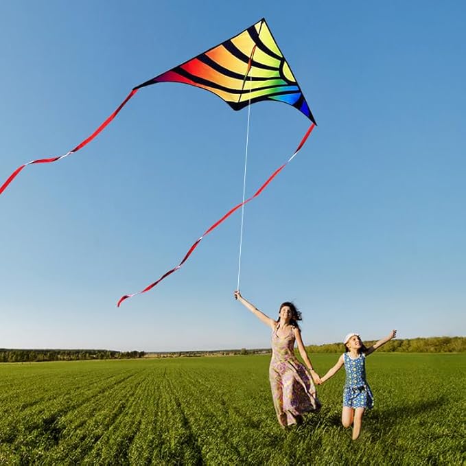 Xida Kites for Kids Ages 4-8, Large Kite for Adults, Easy to Fly Beach Kites with Handle and String,Perfect for Beginners,Beach,and Outdoor Flying Fun