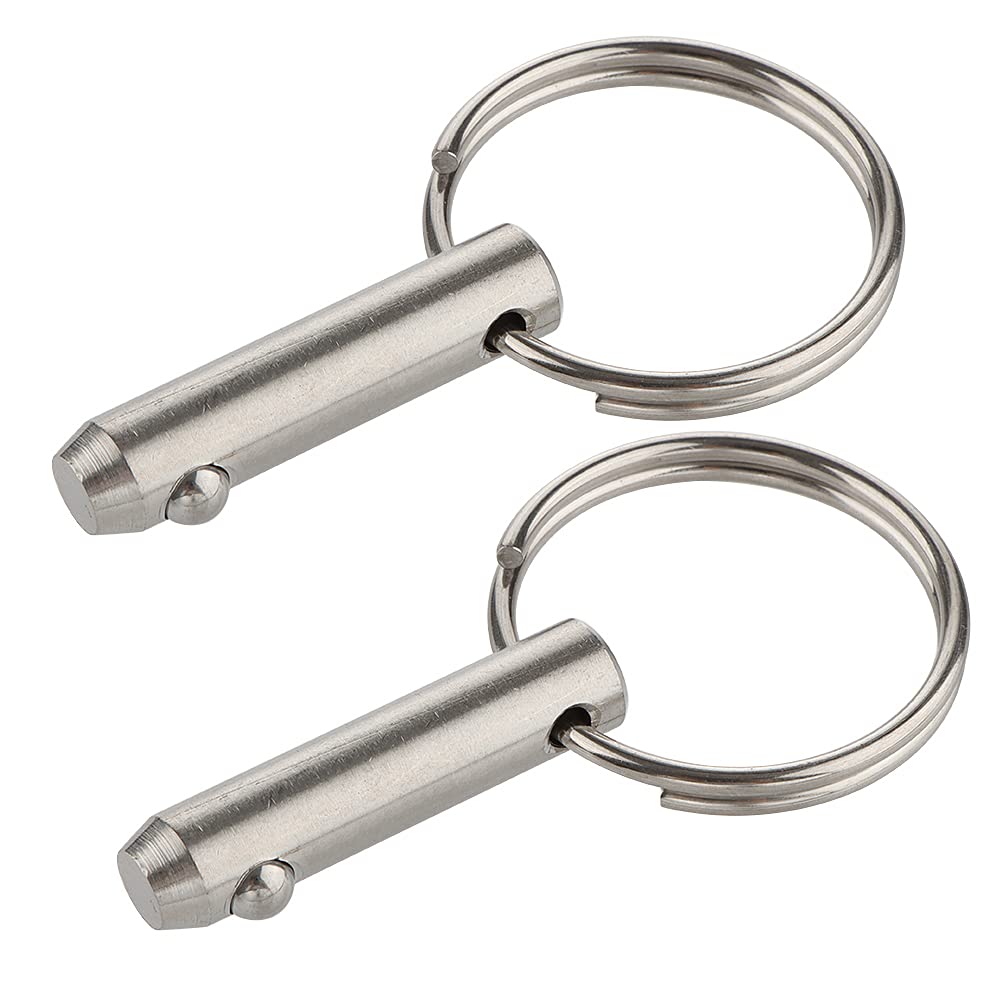 2 Pack Quick Release Pin, Diameter 5/16"(8mm), Usable Length 0.83"(21mm), Overall Length 1.38"(35mm), Full 316 Stainless Steel, Bimini Top Pin, Marine Hardware