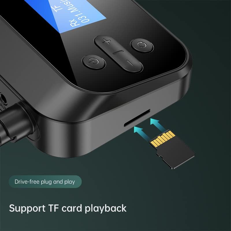 eppfun 3.5mm Bluetooth Transmitter for TV, Audio Adapter Receiver for Home Stereo with Volume Control ON/Off Switch LCD