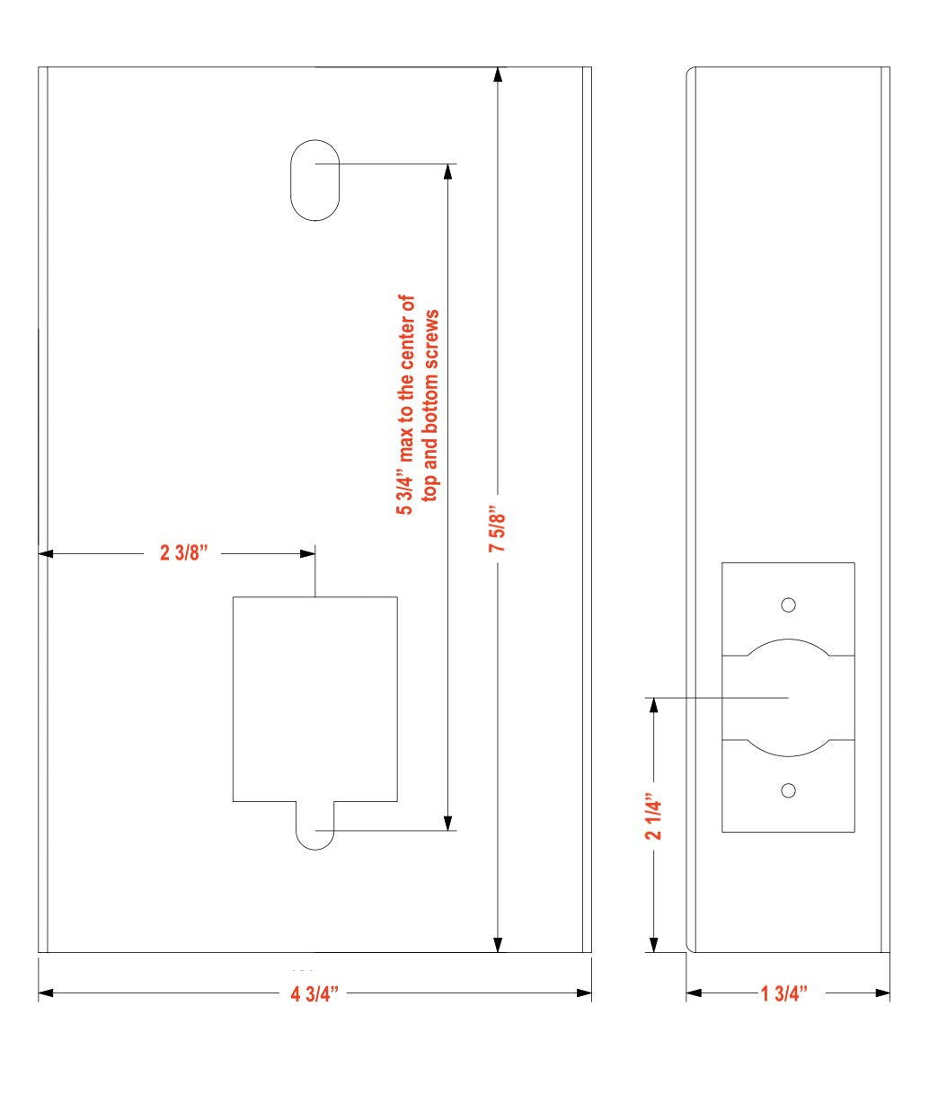 JOUNJIP GB2020 Gate Lock Box Steel Gate Box (1 3/4" Thickness) - for All JOUNJIP Mechanical Combination Locks - for Metal Gates and Fence (NOT for Aluminum GATE) - 2 3/8" Inch 60mm Backset