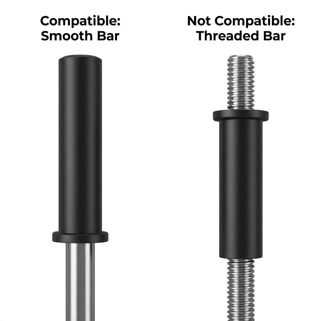QWORK Adapter Sleeves 1" to 2" – 8" Length, 2 Pairs, 600 lbs Load, Locking Bolt & Caps for Racks, Bars & Plates