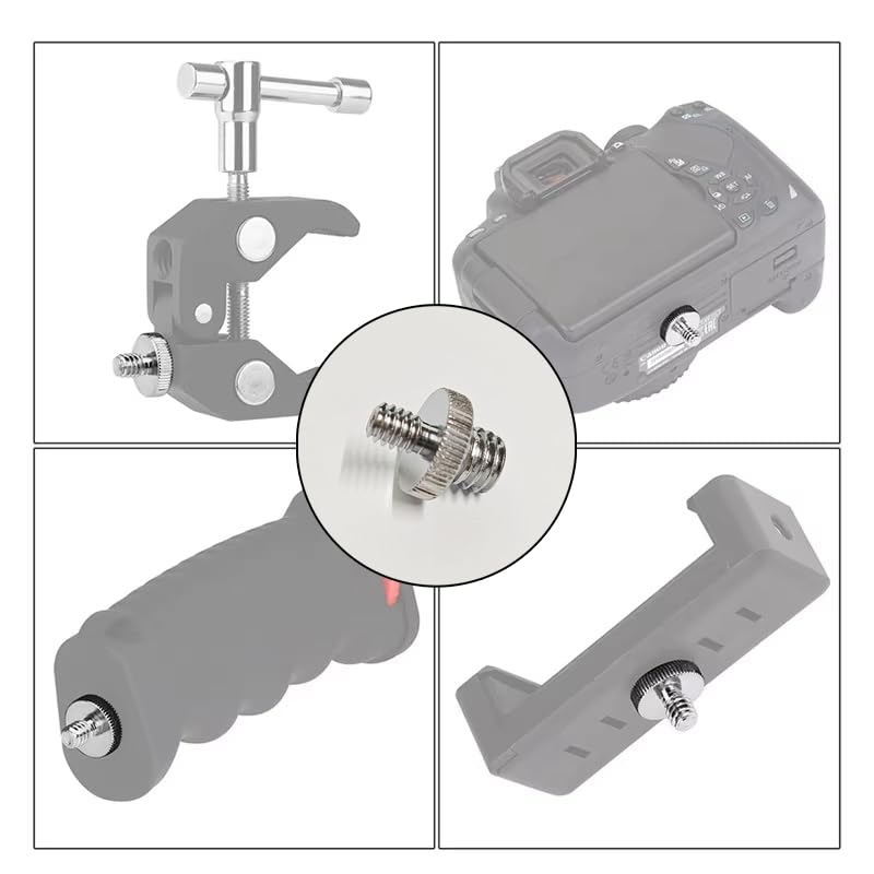 ThtRht 6 Pack 1/4 inch 3/8 inch 3/8'' 1/4''-20 Camera Tripod Adapter to Light Stand Adapter to Tripod Screws Adapter