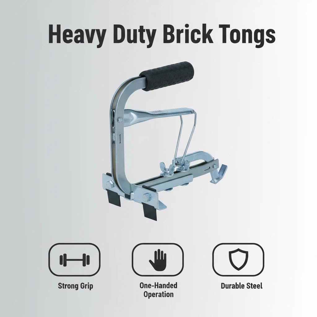 Adjustable Heavy Duty Brick Tongs Laying - PaverRemoval Tool Device for the Efficient Laying of Paving Blocks,Directly From the Stack Brick Tongsfor Blocks Brick - Cutter Paver Splitter Projects