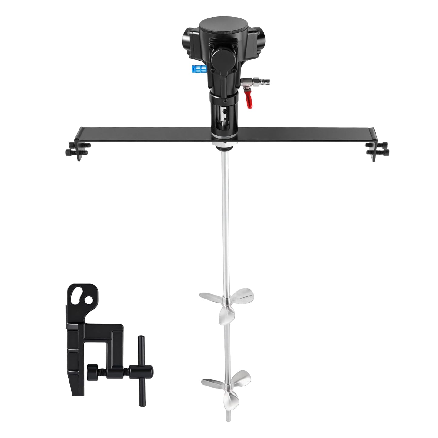 MXBAOHENG 50 Gallon Pneumatic Paint Mixer Tank Barrel Air Mixer Stainless Steel Clip Paint Air Agitator 200L Tank with a Vertical Clamp