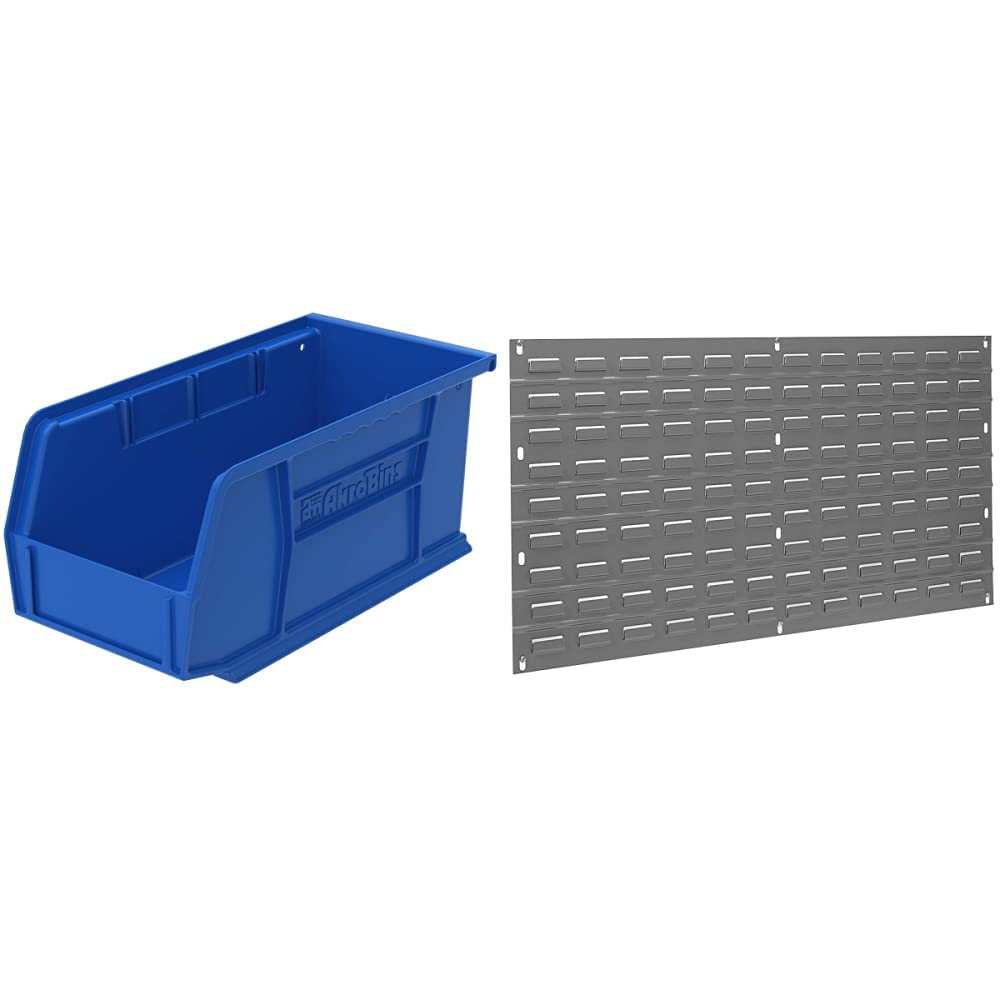 Akro-Mils Hanging Storage Bins and Wall Mount Panel Bundle (12-Pack + Single)