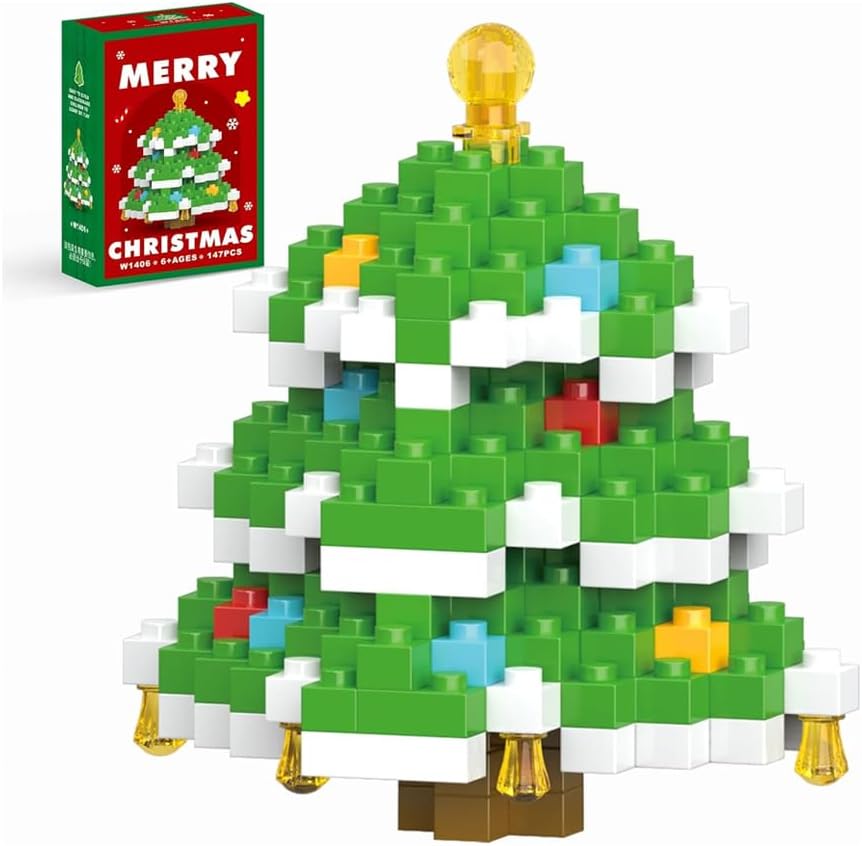 Christmas Tree Holiday Figurines - Splicing Party Favors for Stuffers & Gifts