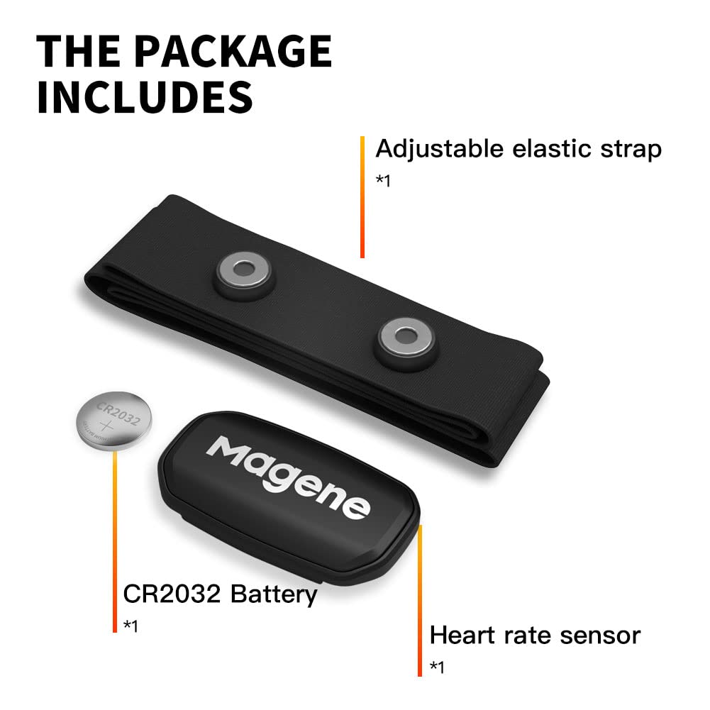 Magene H303 Heart Rate Monitor, Heart Rate Sensor Chest Strap, Protocol ANT+/Bluetooth, Compatible with iOS/Android APPs