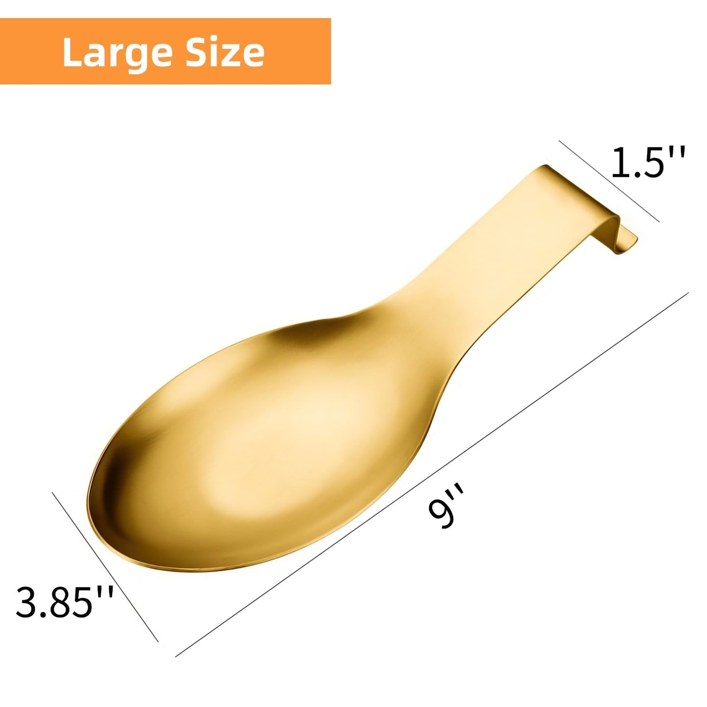Stainless Steel Gold Kitchen Utensils Set with Holder & Spoon Rest, Durable Kitchen Accessories Includes 6 Cooking Utensils, 1 Hanging Rack,1 Ladle Holder, Easy to Clean, Modern Countertop Décor