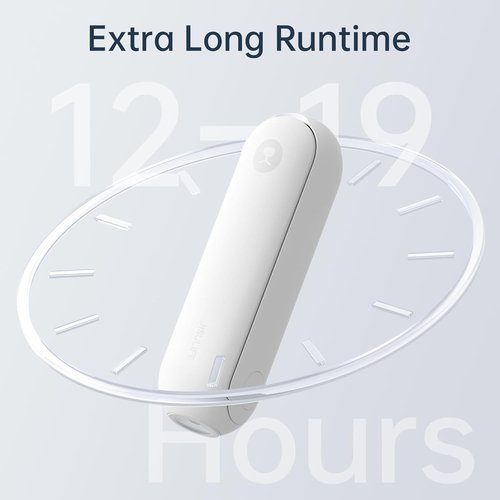 JISULIFE Portable Handheld Fan - Mini 3-In-1 USB Rechargeable with Power Bank & Flashlight | Ideal for Travel & Summer - White