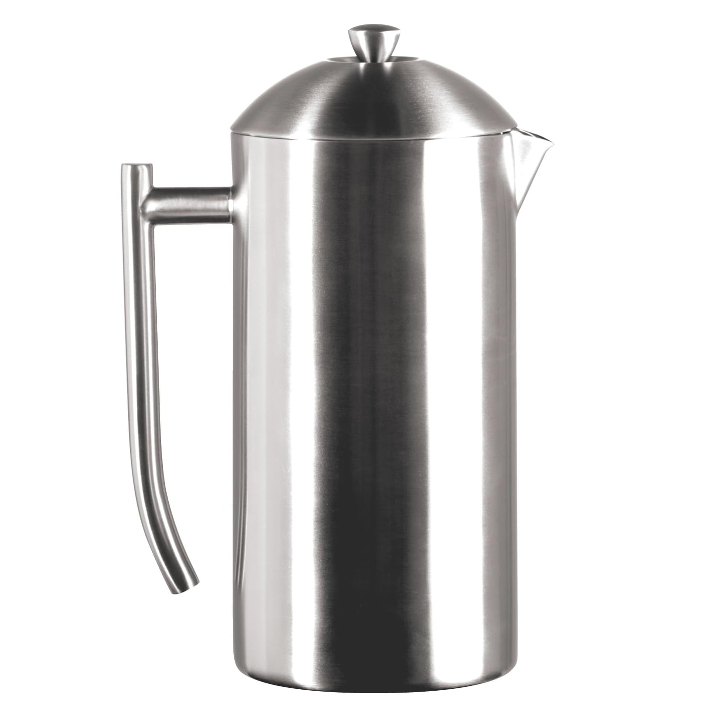 Frieling Coffee Press Stainless Steel French Press Coffee Maker - 44 oz, Brushed Stainless Steel - Double-Walled Insulated Zero Sediment Filter - For Home & Camping