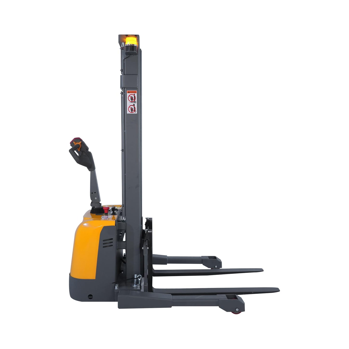 APOLLOLIFT Fully Powered Drive and Lift Electric Stacker with Straddle Legs 3300 lbs Capacity 118" Lift Height, Adjustable Forks Material Lift