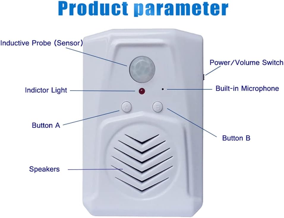 XYszpcgs Motion Activated Voice Player - Button Recording,Built-in Microphone,Home Safety Reminder,Elderly Forgetting