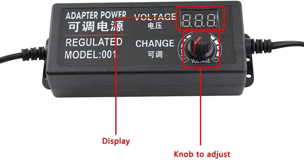 Yetaida 100-240V 3-12V 5A 50-60hz (3V-12V 5A) to Power Supply Adjustable Universal AC/DC Switching Power Adapter