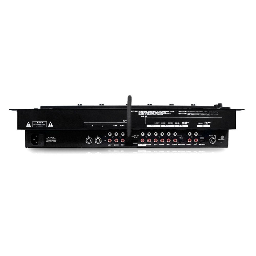 Pyle 6 Channel Mixer, Bluetooth DJ Controller, Stereo Mixer, Professional Sound System, LED Illumination, Mixer Digital Audio, Digital Mixing System, Speed Control, 5U Rack Mount System (PYD1964B)
