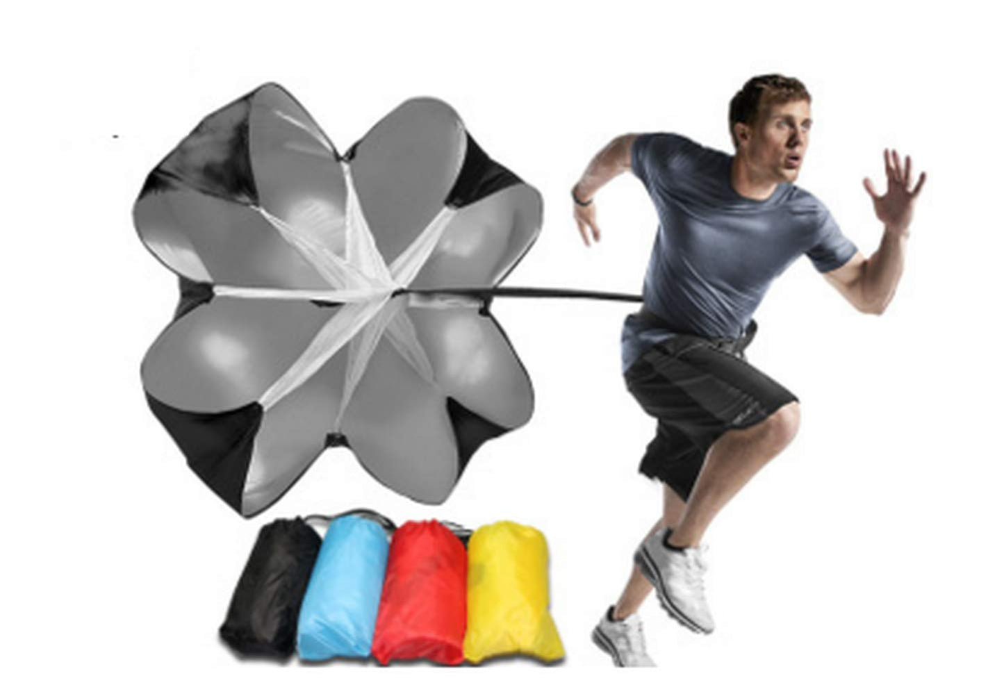 MICHEALWU Running Speed Training, 56 inch Speed Drills Resistance Parachute Running Sprint Chute Soccer Football Sport Speed Training