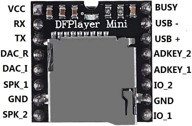 ALMOCN 2PCS YX5200 MP3 4PCS 2W 8Ohm MP3 DFPlayer Mini Player Audio Module + Round Micro Speaker Voice Decode Board