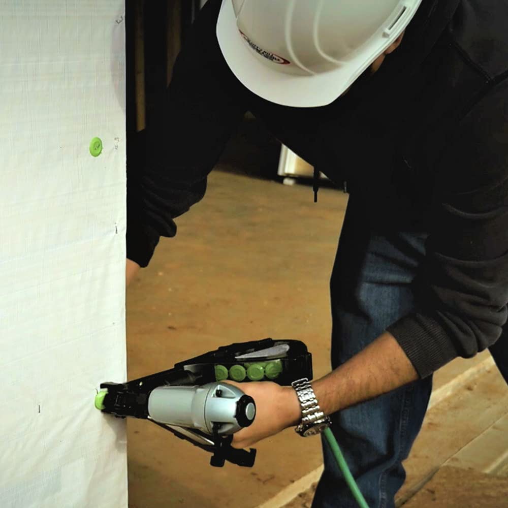 Metabo HPT Cap Stapler, Pro-Preferred Pneumatic Power Nailers, Crown Stapler for Roofing Felt, Foam Insulation & House Wrap, 18 Gauge, Up to 200 7/16" Crown Staples, Length 7/8" to 1-1/2", N3808AP