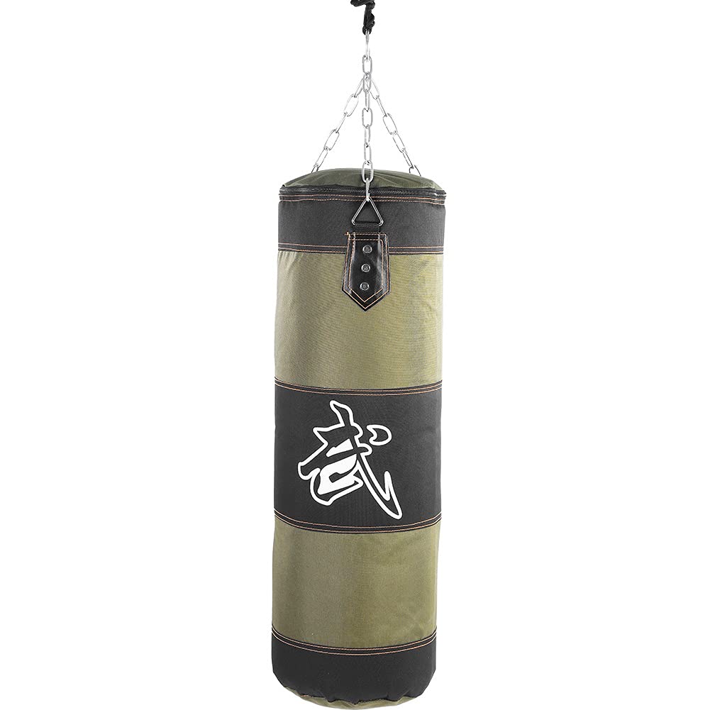 Bnineteenteam Heavy Punching Bag,Training Boxing Bag with Chain for Adults Men Women(Empty) (80cm-Green) Martial Arts