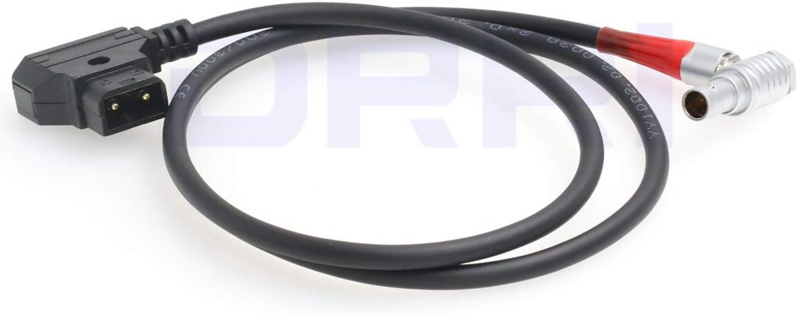 DRRI 2 Pin Reverse Right Angle to Dtap Power Cable for Zacuto Gratical Eye viewfinder