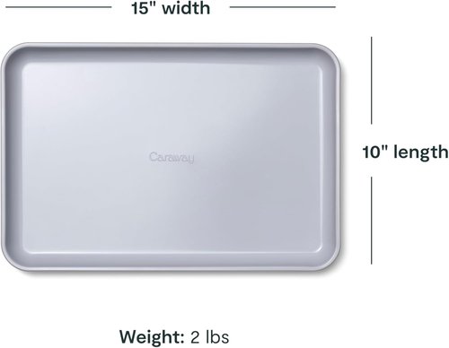 Caraway Non-Stick Ceramic Baking Sheet | Naturally Slick & Non-Toxic | Medium (15" x 10") - White