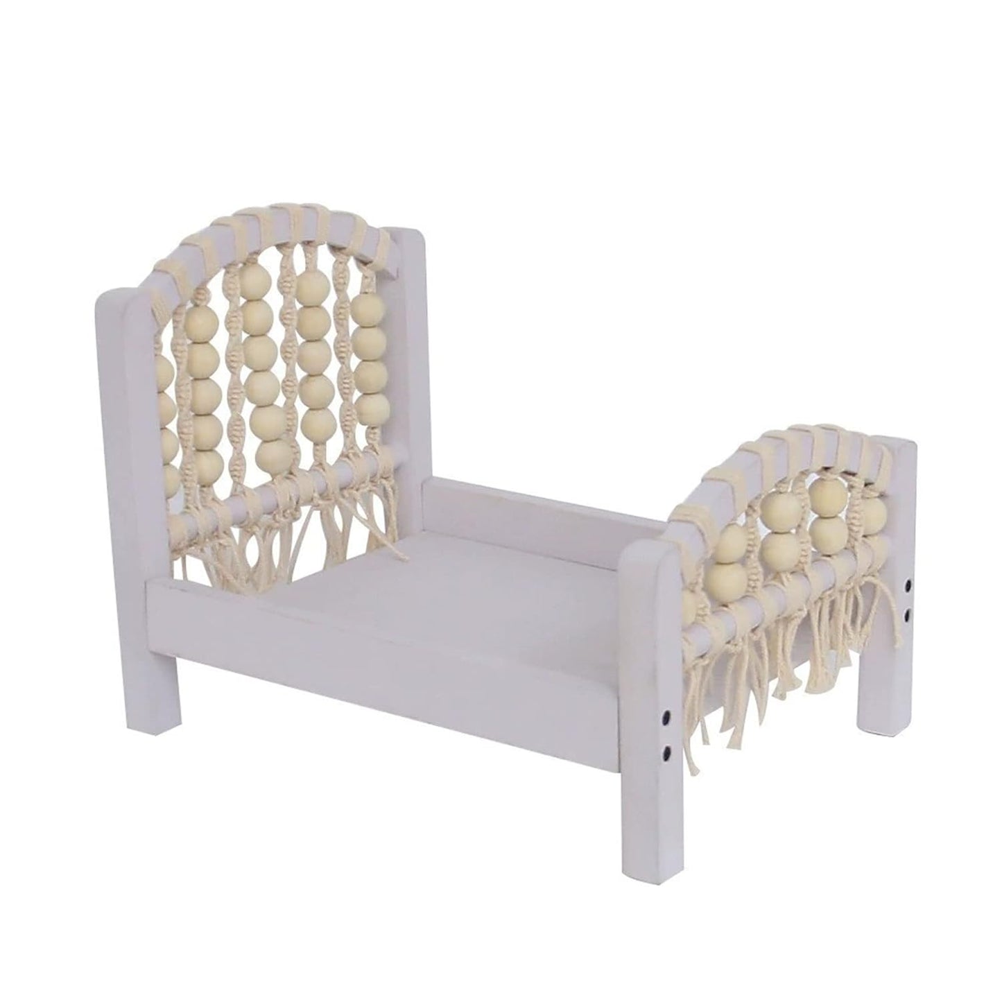 Lily Brown Photography Props Wooden Bed Baby Photoshoot Props Bed Baby Photo White Wood Bed for Photography Baby