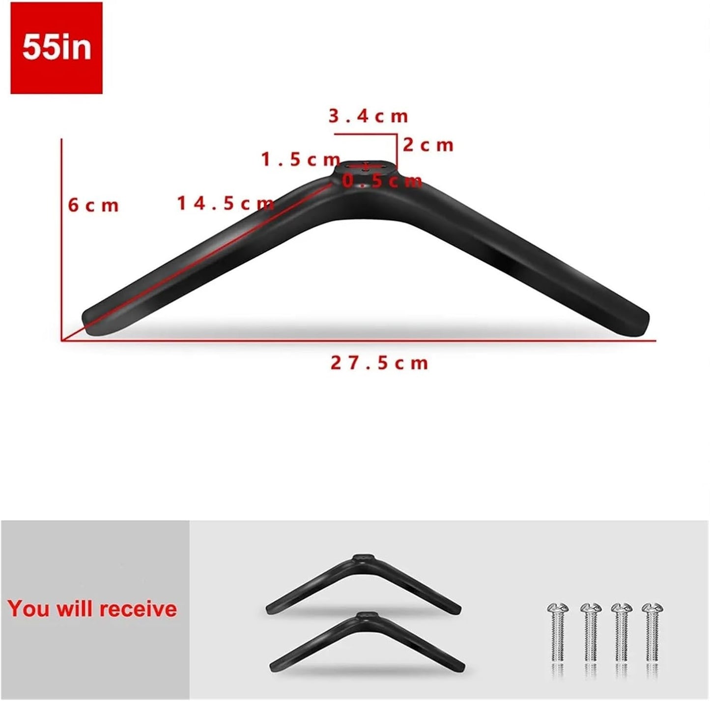 DYLCCHFS Bedroom(40in) Universal TV Base Stand Legs with Screws Black Television Tabletop Foot TV Stand Base Mount
