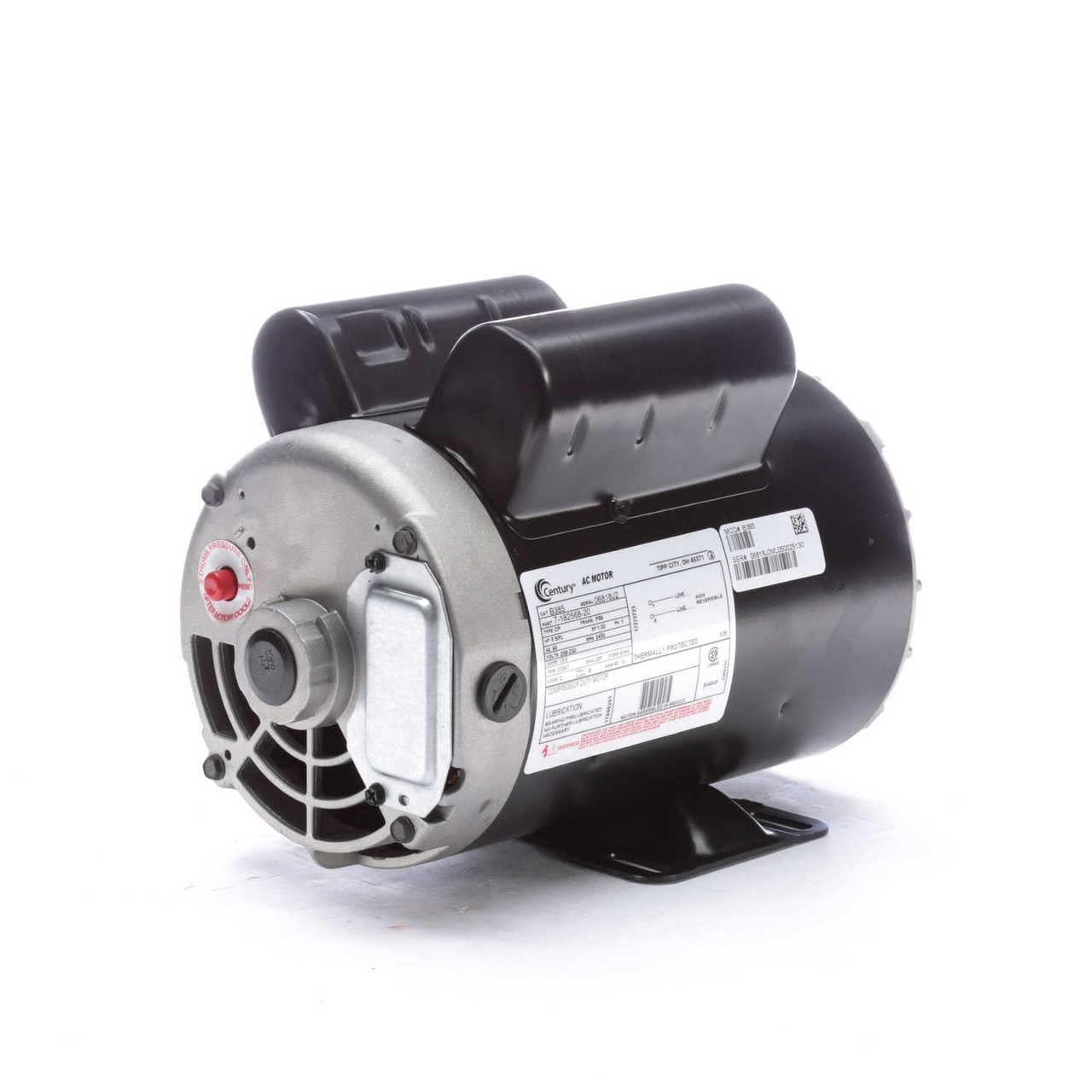 5 HP SPL 3450rpm P56 Frame 230 Volts Replacement Air Compressor Motor - Century Motor # B3