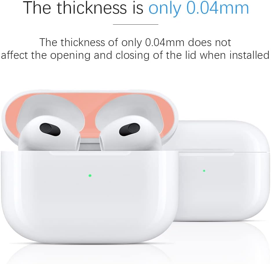 Senbos 3 3rd Metal Dust Guard for Apple AirPods Case Ultra Slim Protective Film, Scratch-Resistant Cover, Prevents