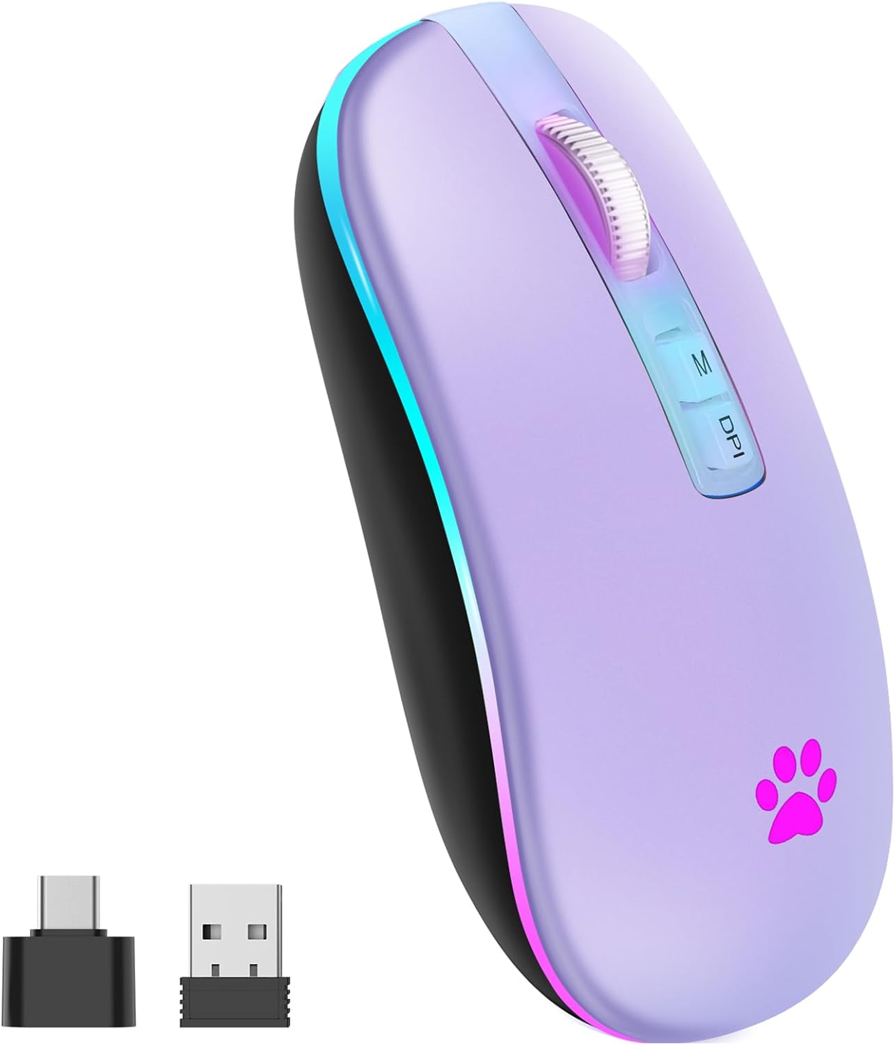 KARFUN 2.4G Wireless Mouse, Backlit LED Portable Slim Computer Mouses for Laptop, PC, Computer, MacBook, iPad