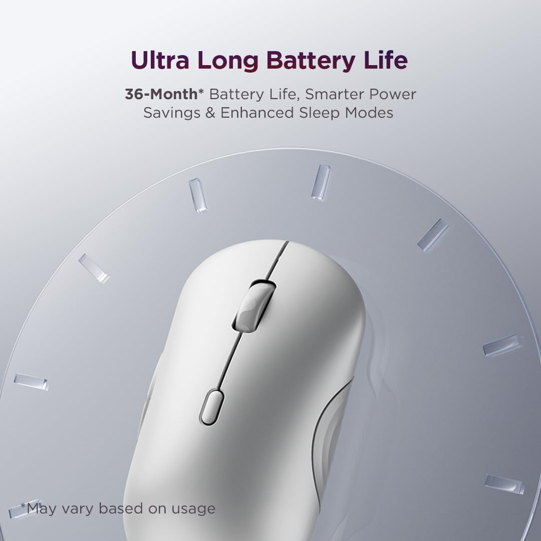 Lenovo 700 2.4 3 36 Multi-Device Wireless Mouse, Bluetooth or GHz USB-A Connection, Connect up to Devices, Month