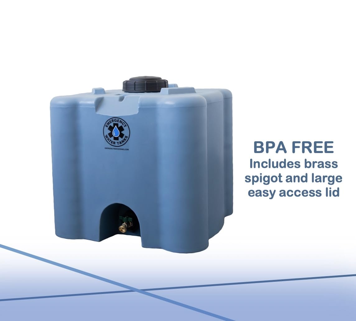 30 Gallon Stackable Emergency Water Storage Tank – Heavy-Duty Water Barrel for Long-Term Drinking Water or Preparedness