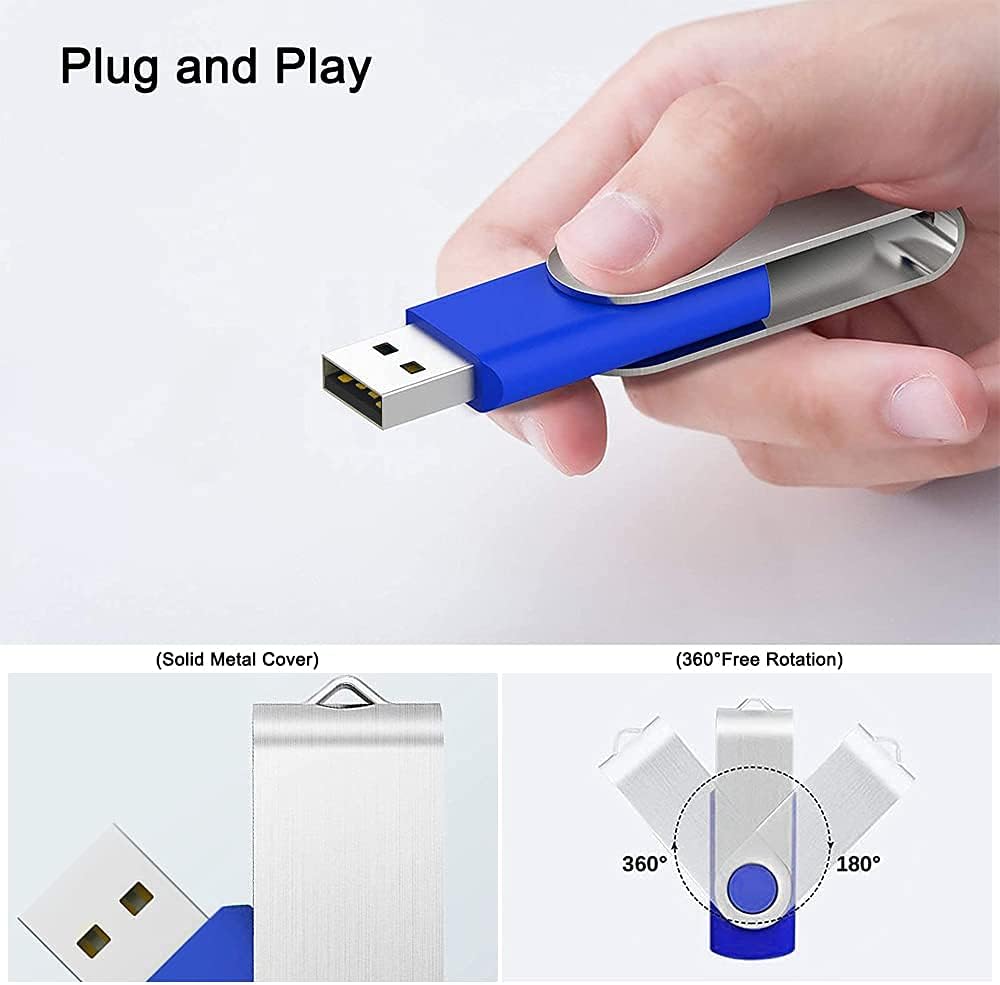 KOOTION 5 1GB Pack 2.0(5 X USB Flash Drives Thumb Drives Memory Stick USB Colors: Black Blue Green Purple Red)