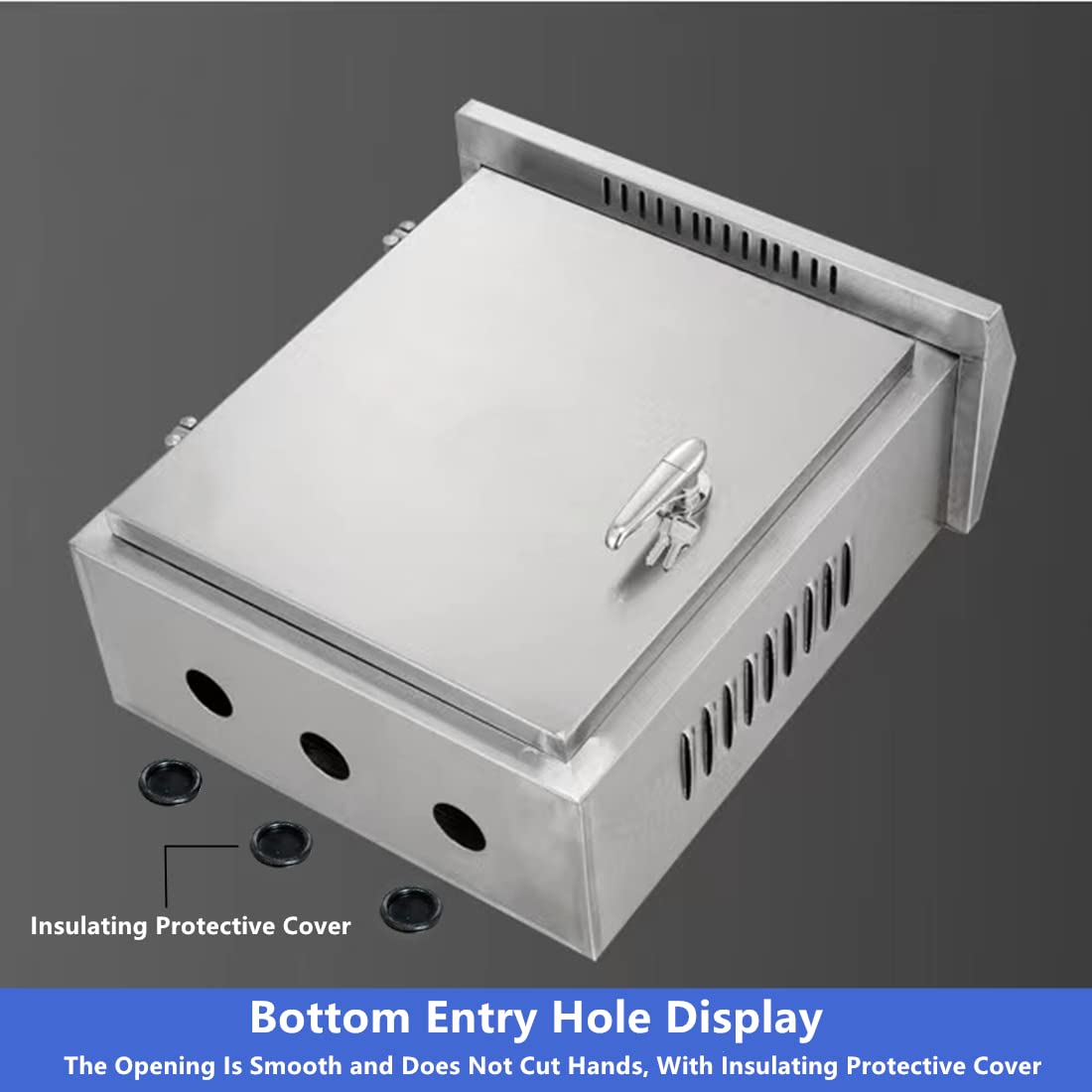 304 Stainless Steel Electrical Box 20'' x 16'' x 8'' Outdoor Electrical Enclosure Box 20" H x 16" W x 8" D with Mounting Plate Weatherproof Anti-Rust and Anti-Corrosion