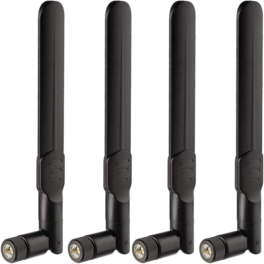 BINGFU 8dBi 4G (4-Pack) SMA Male LTE Antenna for Wireless CPE Router, Hotspot, Cellular Gateway, Trail/Game/Outdoor