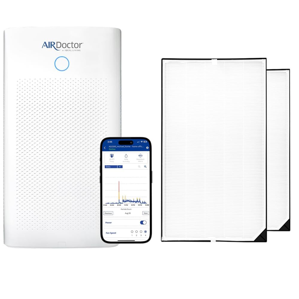 AIRDOCTOR AD5500i SMART 4-in-1 Air Purifier for Extra Large Spaces & Large Rooms- UltraHEPA, Carbon, VOC Filters Capture Particles 100x Smaller Than HEPA Standard with Extra HEPA Filters- Bundle.
