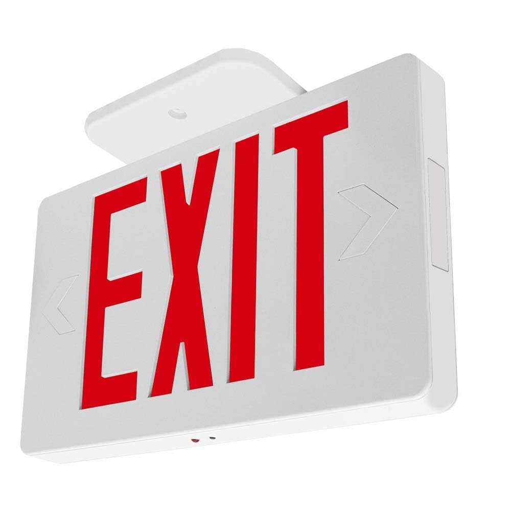 Litufine Ultra Slim LED Exit Sign, Red Letter Emergency exit Lights, 1.6W, 10lumens Universal Mounting Double Face (1-Pack)